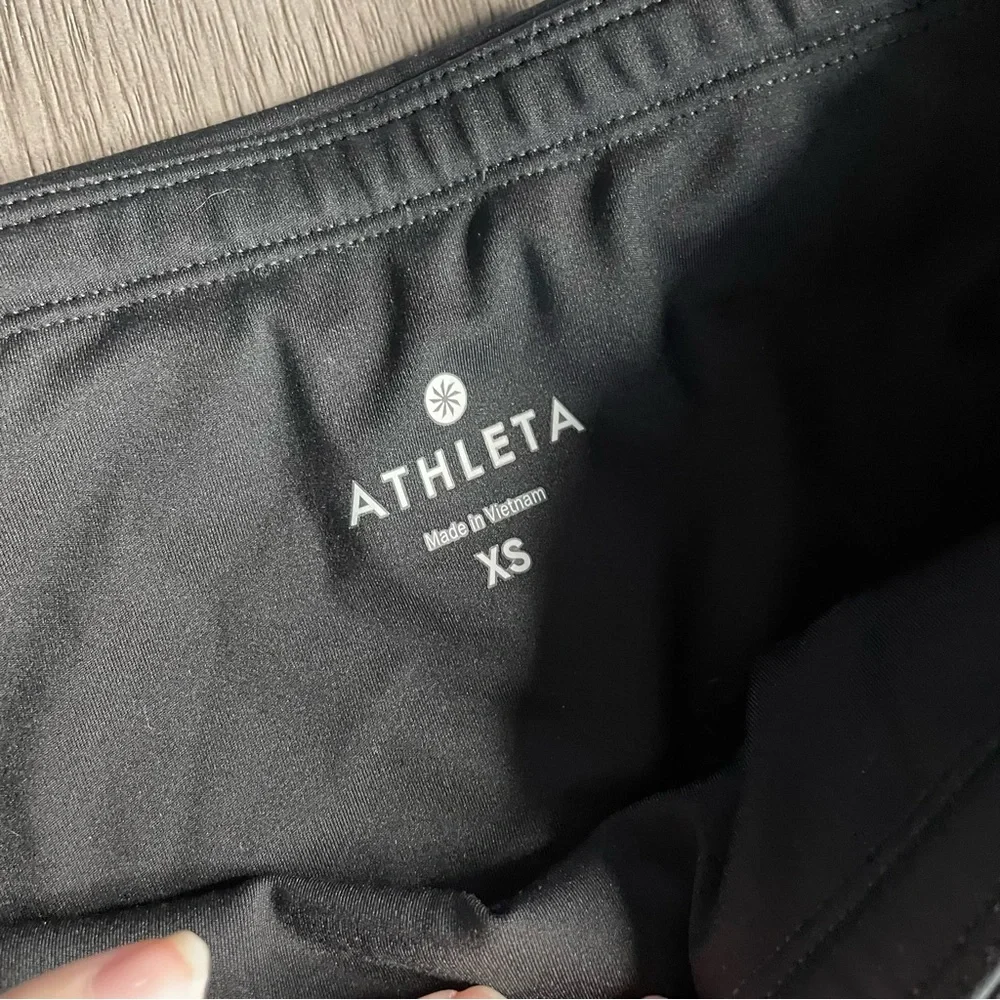 Athleta Black And Rainbow Square High Waisted Leggings